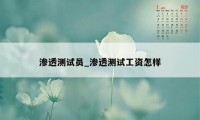 渗透测试员_渗透测试工资怎样