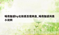 暗夜魅惑by北极狐百度网盘_暗夜魅惑凤凰小说网