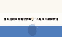 什么是成长黑客软件呢_什么是成长黑客软件