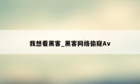 我想看黑客_黑客网络偷窥Av