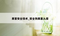黑客安全技术_安全狗黑客入侵