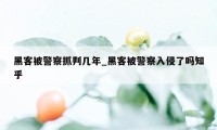 黑客被警察抓判几年_黑客被警察入侵了吗知乎