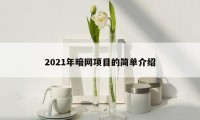 2021年暗网项目的简单介绍