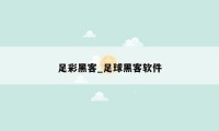 足彩黑客_足球黑客软件