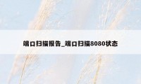 端口扫描报告_端口扫描8080状态