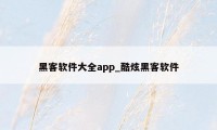 黑客软件大全app_酷炫黑客软件