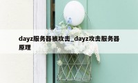 dayz服务器被攻击_dayz攻击服务器原理