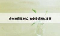 安全渗透性测试_安全渗透测试证书