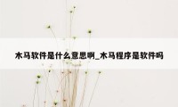 木马软件是什么意思啊_木马程序是软件吗