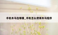 手机木马在哪里_手机怎么使用木马程序