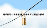 用手机可以做黑客吗_用手机可以黑客入侵吗