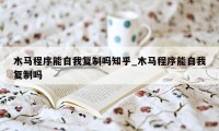 木马程序能自我复制吗知乎_木马程序能自我复制吗