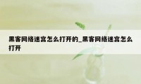 黑客网络迷宫怎么打开的_黑客网络迷宫怎么打开