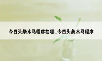 今日头条木马程序在哪_今日头条木马程序