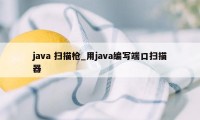 java 扫描枪_用java编写端口扫描器