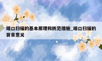 端口扫描的基本原理和防范措施_端口扫描的背景意义
