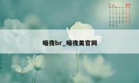 暗夜br_暗夜美官网