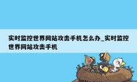 实时监控世界网站攻击手机怎么办_实时监控世界网站攻击手机