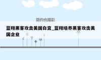 蓝翔黑客攻击美国白宫_蓝翔培养黑客攻击美国企业