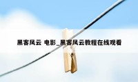 黑客风云 电影_黑客风云教程在线观看