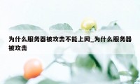 为什么服务器被攻击不能上网_为什么服务器被攻击