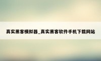 真实黑客模拟器_真实黑客软件手机下载网站