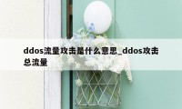 ddos流量攻击是什么意思_ddos攻击总流量