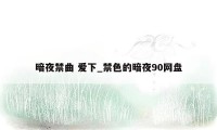 暗夜禁曲 爱下_禁色的暗夜90网盘