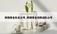 网络安全队名口号_网络安全攻防战队口号