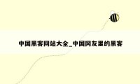 中国黑客网站大全_中国网友里的黑客