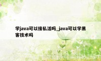 学java可以接私活吗_java可以学黑客技术吗