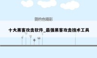 十大黑客攻击软件_最强黑客攻击技术工具