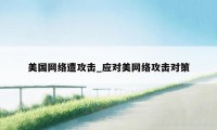 美国网络遭攻击_应对美网络攻击对策