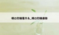 端口扫描是什么_端口扫描通俗