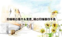 扫描端口是什么意思_端口扫描器扫不出