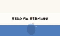 黑客注入手法_黑客技术注册表