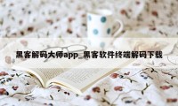 黑客解码大师app_黑客软件终端解码下载
