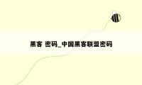 黑客 密码_中国黑客联盟密码