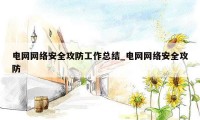 电网网络安全攻防工作总结_电网网络安全攻防