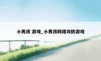 小男孩 游戏_小男孩网络攻防游戏