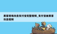 黑客现场攻击支付宝完整视频_支付宝被黑客攻击视频
