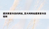遭到黑客攻击的网站_意大利网站遭黑客攻击视频