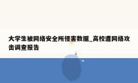 大学生被网络安全所侵害数据_高校遭网络攻击调查报告