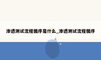 渗透测试流程循序是什么_渗透测试流程循序