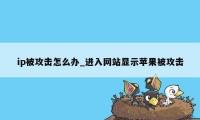 ip被攻击怎么办_进入网站显示苹果被攻击
