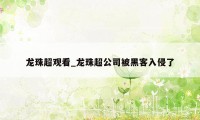 龙珠超观看_龙珠超公司被黑客入侵了