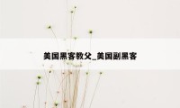 美国黑客教父_美国副黑客
