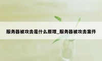 服务器被攻击是什么原理_服务器被攻击案件