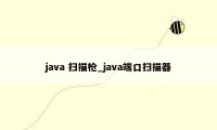 java 扫描枪_java端口扫描器