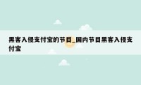 黑客入侵支付宝的节目_国内节目黑客入侵支付宝